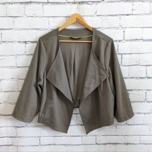 ADDITION ELLE Bollaro Shrug Cropped Draped Collar Open Jacket Cardigan